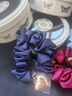 She's茜子發(fā)飾心形發(fā)圈大腸圈頭花頭繩馬尾皮筋綁頭發(fā)繩頭飾生日禮物女 深藍色C6 曬單實(shí)拍圖