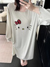 另約睡裙女春秋季2025新款棉綢長(cháng)袖可愛(ài)HelloKitty卡通睡衣夏天家居服 A88702 蝴蝶結貓咪 L 曬單實(shí)拍圖