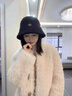 恒源祥羊羔絨漁夫帽女秋冬新款大頭圍女士韓版水桶帽子黑色百搭保暖盆帽 淺咖 曬單實(shí)拍圖
