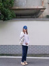 奶油兔孕婦牛仔褲春秋2025新款外穿休閑寬松直筒老爹褲孕早期哈倫托腹褲 丹寧藍 L 【建議105-130斤】 曬單實(shí)拍圖