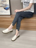 紅蜻蜓女鞋春季新款女士單鞋英倫風(fēng)厚底樂(lè )福鞋牛皮一腳蹬懶人粗跟小皮鞋 米白【四季款單鞋】WJB348442 37 曬單實(shí)拍圖
