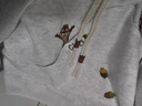 魯雅爾韓版卡通刺繡連帽衛衣女春秋季新款寬松慵懶風(fēng)高級感重磅上衣外套 白灰色 常規款 M 曬單實(shí)拍圖