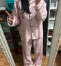 維多利亞的秘密 楊冪田曦薇同款 宅度假輕舒絨防靜電家居服長(cháng)袖長(cháng)褲秋季睡衣套裝 5NZY粉豹紋 11273305 S 曬單實(shí)拍圖
