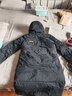 斐樂（FILA）女子長款羽絨服冬季90%鵝絨長袖保暖連帽運動過膝開衫外套上衣 深黑-BK 2XL 曬單實拍圖