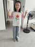 茵曼女童牛仔褲彩色小花章仔刺繡2025春季兒童中大童寬松休閑長(cháng)褲 牛仔藍 150 曬單實(shí)拍圖