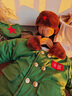 迪士尼（Disney）軍大衣兒童套裝加絨軍綠色嬰兒棉衣加厚寶寶棉服東北小孩冬季衣服 軍大衣_分體款送帽子包包 73 cm 建議15-18斤 曬單實(shí)拍圖