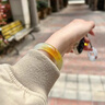 千意手鐲蜜糖黃翡翠半山半水玉手鐲玉鐲冰種貴妃鐲送女朋友情人節禮物 蜜糖黃手鐲【精美禮盒裝】 手鐲內徑60mm 曬單實(shí)拍圖