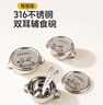 onlycook316兒童輔食飯碗 帶蓋帶把手雙耳湯碗不銹鋼雙層寶寶餐具-小號 曬單實(shí)拍圖