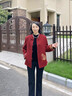 唐致中老年60歲70媽媽中式國風(fēng)春秋季毛呢外套女老人奶奶太太呢子衣服 紅色 XL 【建議106-115斤】 曬單實(shí)拍圖