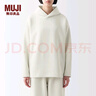 無(wú)印良品（MUJI）Labo 男女通用 雙層編織 毛圈連帽衫 衛(wèi)衣秋季無(wú)性別 BF196A3A 象牙色 M 170/88A 曬單實(shí)拍圖