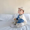 G.DUCKKIDS男童春裝小童嬰兒套裝嬰幼兒分體兩件套春秋一歲兒童寶寶開(kāi)春衣服 大象套裝淺藍色（春秋款） 100 適合身高90-95cm 曬單實(shí)拍圖