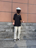 益帛微喇牛仔褲男士夏季薄款美式高街黃泥染做舊寬松休閑直筒長褲子男 泥黃色 L 【建議105-120斤】 曬單實(shí)拍圖