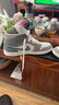 耐克（NIKE）Air Jordan 1 Mid AJ1 中幫白黑紅防滑耐磨緩震復古運動(dòng)籃球鞋 HF3216-100白灰 41 (260mm) 曬單實(shí)拍圖