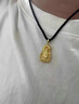 奢名紀(jì)火焰觀音黃金吊墜999足金包銀項鏈男女款送男友生日禮物實心真金 火焰觀音吊墜約29克【送黑繩】 曬單實拍圖
