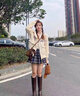 FSHE棒球服女春秋2025新款加厚美式復古字母寬松長(cháng)袖上衣外套女 杏色 [面料] 加厚 M [建議90-105斤] 曬單實(shí)拍圖