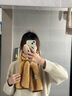 歌詩(shī)慧黃色圍巾秋冬季2025新款高級感保暖圍脖女士生日禮物女披肩百搭 撞色鎖邊圓角圍巾【暖秋黃】 曬單實(shí)拍圖