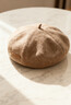 笙格兒秋冬厚款毛呢貝雷帽女生純色南瓜帽咖啡色文藝復古顯臉小畫(huà)家帽子 咖啡色-毛妮款 均碼 （54-58CM） 曬單實(shí)拍圖