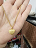 六福珠寶足金絲綢金愛(ài)心黃金吊墜掛墜不含項鏈 計價(jià) GJGTBP0001 2.05克(含工費378元) 曬單實(shí)拍圖