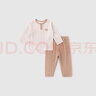 巴厘小豬男童睡衣春秋季女童內(nèi)衣套裝純棉寶寶兩件套嬰幼兒衣服兒童家居服 藕灰 100 曬單實拍圖