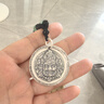 瑞寶匠9999足銀黃財神吊墜純銀項鏈男女款錘紋吉言實(shí)心圓牌鑰匙扣掛墜 錘紋復古36g吉言【配證書(shū)+掛繩】 曬單實(shí)拍圖