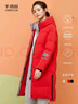 千仞崗秋冬季反季女士鴨絨羽絨服韓版百搭連帽外套時(shí)尚百搭保暖防寒服 活力紅 S (160) 曬單實(shí)拍圖