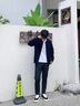 哈吉斯（HAZZYS）男裝 秋冬款毛衣外套棉/羊毛混紡針織開衫男ABYZD0CCX22 深藏青色DN XL （180/100A 50） 曬單實(shí)拍圖