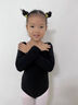 舞東方兒童舞蹈服女童長(cháng)袖連體服秋冬考級形體服幼兒中國舞練功服體操服 黑色-長(cháng)袖 110 (身高105-110厘米) 曬單實(shí)拍圖