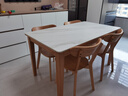 源氏木語(yǔ)實(shí)木巖板桌直腿餐桌現代簡(jiǎn)約北歐橡木桌1.4米+4*Y00S12餐椅京享家 曬單實(shí)拍圖