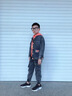 G.DUCKKIDS兒童裝男童秋裝套裝2024新款春秋款中大童男孩牛仔帥氣秋季衣服潮 灰色三件套 160cm 曬單實(shí)拍圖