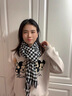 慕雪辭圍巾女冬季韓系百搭秋冬格子學生男圍脖情侶保暖圍巾男千鳥格 千鳥格流蘇黑白色小板 曬單實拍圖