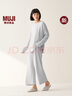 無印良品（MUJI）女式柔軟針織前開睡衣套裝女士家居服女款25年秋季新品 FD32CC5A 煙熏粉色 L -XL 上裝170/92A 下裝170/74A 曬單實(shí)拍圖