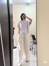 無(wú)印良品（MUJI）女式?jīng)龈蟹雷贤饩€(xiàn)蝙蝠袖T恤 短袖上衣打底衫女款涼感物語(yǔ)硬核防曬 薰衣草色 L (165/88A) 曬單實(shí)拍圖