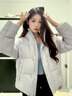 瑪嬌媚（Majiaomei）羽絨棉服女短款2025冬季新款韓版小個(gè)子寬松面包服加厚棉衣外套女 雪香綠 M 曬單實(shí)拍圖