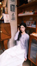 柯蘭娜紫色多巴胺蝴蝶結(jié)毛衣女2025早秋明媚穿搭圓領(lǐng)針織開衫外套 紫色 均碼 推薦80-120斤 曬單實(shí)拍圖