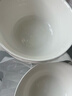 潔雅杰陶瓷面碗家用大號白瓷碗釉下彩6英寸大碗 米飯碗4只裝白色琉璃 曬單實(shí)拍圖