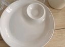 奧美優(yōu)（AOmeiyou）子母盤菜盤餃子盤簡約精致高級感餐盤帶醋碟蝦盤白色盤子 曬單實(shí)拍圖