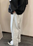 Foss Phil美式彎刀衛褲男士秋季直筒寬松長(cháng)褲休閑運動(dòng)褲男生褲子痞帥闊腿褲 YWZ-K816白花灰 XL 【建議130-150斤】 曬單實(shí)拍圖