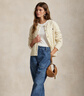 Polo Ralph Lauren 拉夫勞倫  女裝 25年早秋修身版型絞花編結針織開(kāi)襟衫 100-米色 XS 曬單實(shí)拍圖
