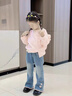 G.DUCKKIDS女童加絨牛仔褲秋冬款2024兒童冬季一體絨褲子寶寶洋氣喇叭褲 藍色 130cm 曬單實(shí)拍圖