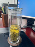 思寶高山流水雙層玻璃杯辦公杯商務(wù)木質(zhì)禮盒帶蓋透亮便攜茶杯無茶隔 高山流水1號-280ml無茶隔 曬單實拍圖