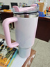 STANLEY巨無(wú)霸吸管杯大容量辦公車(chē)載不銹鋼杯子1.18L-薄紗水彩中秋送禮 曬單實(shí)拍圖