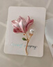 小米星國風(fēng)淡雅精致玉蘭花胸針新款時(shí)尚氣質(zhì)花朵 粉色玉蘭花-豎別針款 曬單實(shí)拍圖