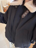 森馬（Semir）羽絨服女插肩袖可脫卸毛領(lǐng)2025新款冬季oversize花苞外套復古 黑色調（灰鴨絨）00399（特寬松介意可拍小一碼） M 曬單實(shí)拍圖