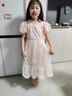 婧麒（JOYNCLEON）女童連衣裙夏裝2025新款兒童公主裙寶寶一周歲禮服網(wǎng)紗裙夏季 白色Jly182689 130 cm 曬單實(shí)拍圖