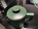 潔雅杰陶瓷馬克杯帶蓋水杯子(450ml)牛奶杯早餐杯辦公杯男女茶杯綠色 曬單實拍圖