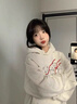 魯雅爾可愛小狗印花連帽衛(wèi)衣女秋季新款韓版潮流寬松小個(gè)子顯瘦遮pp外套 白灰色 L 曬單實(shí)拍圖