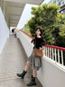 卡米高8cm內增高時(shí)裝靴女2025秋季新款真皮西部牛仔騎士靴小個(gè)子機車(chē)靴 黑色內增高8cm 34 (220mm) 曬單實(shí)拍圖