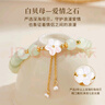 花影（HUAYING）輕奢和田玉純銀手鏈女士珍珠手串首飾品紀念日生日禮物送女友老婆 [和田玉]桃之夭夭手鏈*品牌禮盒 曬單實(shí)拍圖