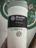 Blender Bottle Strada蛋白粉不銹鋼搖搖杯攪拌球便攜運動(dòng)水杯健身水壺奶昔杯 24oz不銹鋼-層云白710ml 曬單實(shí)拍圖