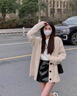 心楠針織衫開(kāi)衫女秋冬毛衣針織外套外搭毛衫秋季女裝上衣春秋2025新款 米白色毛衣針織外套【90-140斤】 曬單實(shí)拍圖